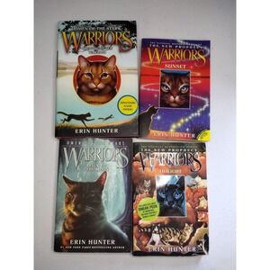 Warriors cat books by Erin Hunter lot of 4